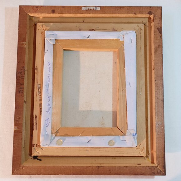 Original Oil on Canvas Framed Painting of Violin & Music by A. Warner - Picture 4 of 5